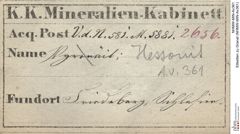 Etiketten zu Granat (NHMW-MIN-Av361)